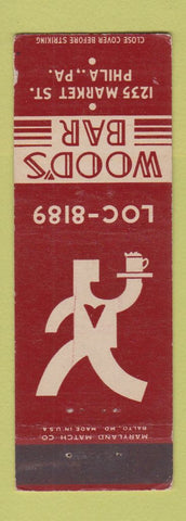 Matchbook Cover - Wood's Bar Philadelphia PA