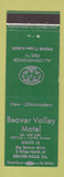 Matchbook Cover - Beaver Valley Motel Beaver Falls PA