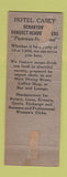 Matchbook Cover - Casey Hotel Scranton PA