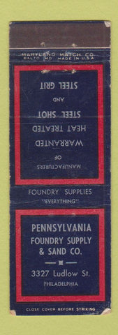 Matchbook Cover - Pennsylvania Foundry Supply Philadelphia PA WEAR