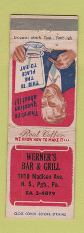 Matchbook Cover - Werner's Bar and Grill Pittsburgh PA