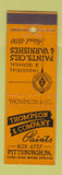 Matchbook Cover - Thompson & Company Paints Pittsburgh PA varnish