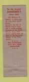 Matchbook Cover - Bookbinder's Restaurant Philadelphia PA lobster