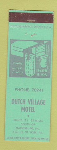 Matchbook Cover - Dutch Village Motel York PA