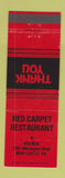 Matchbook Cover - Red Carpet Restaurant New Castle PA