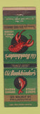 Matchbook Cover - Bookbinder's Restaurant Philadelphia PA lobster