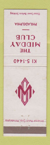 Matchbook Cover - Midday Club Philadelphia PA