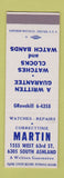 Matchbook Cover - Martin Watches Chicago? SAMPLE