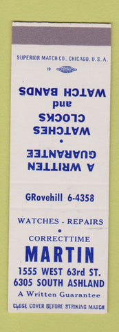 Matchbook Cover - Martin Watches Chicago? SAMPLE