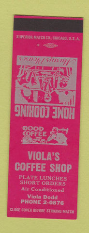 Matchbook Cover - Viola's Coffee Shop SAMPLE