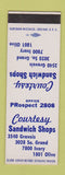 Matchbook Cover - Courtesy Sandwich Shop St Louis MO SAMPLE