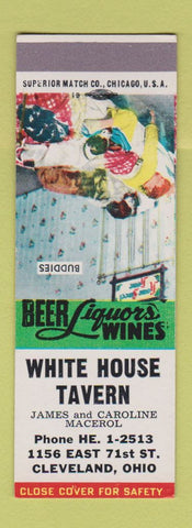 Matchbook Cover - White House Tavern Cleveland OH James Macerol SAMPLE