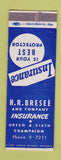 Matchbook Cover - HR Bresee Insurance Champaign IL SAMPLE