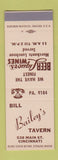 Matchbook Cover - Bill Bailey's Tavern Cincinnati OH SAMPLE