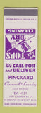 Matchbook Cover - Pinckard Cleaners Laundry SAMPLE
