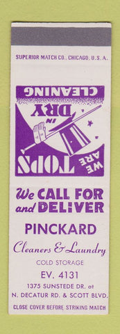 Matchbook Cover - Pinckard Cleaners Laundry SAMPLE