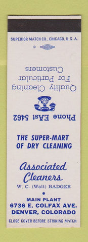 Matchbook Cover - Associated Cleaners Denver Colorado Colfax SAMPLE