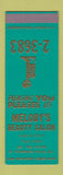 Matchbook Cover - Melody's Beauty Salon St Petersburg Beach FL SAMPLE