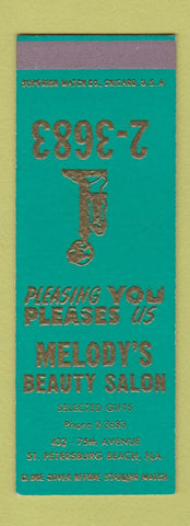 Matchbook Cover - Melody's Beauty Salon St Petersburg Beach FL SAMPLE