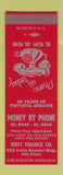 Matchbook Cover - First Finance Loans  SAMPLE
