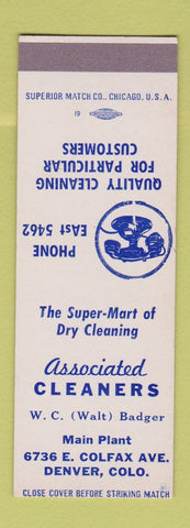Matchbook Cover - Associated Cleaners Denver Colorado Colfax SAMPLE