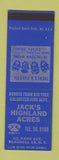 Matchbook Cover - Jack's Highland Acres Blasdell NY SAMPLE