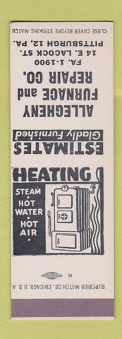 Matchbook Cover - Allegheny Furnace and Repair Pittsburgh PA SAMPLE