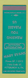 Matchbook Cover - Mary Evans Interior Decorating Pittsburgh PA SAMPLE