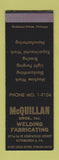 Matchbook Cover - McQuillan Welding Fabricators Pittsburgh PA SAMPLE