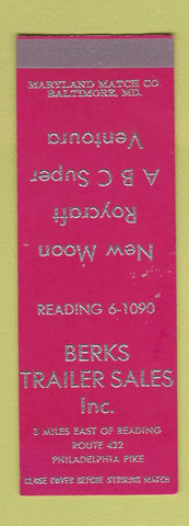 Matchbook Cover - Berks Trailer Sales Reading PA SAMPLE