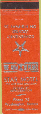 Matchbook Cover - Star Motel Washington KS