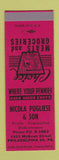 Matchbook Cover - Nicola Pugliese & Son Meat Grocery Philadelphia PA SAMPLE