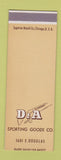 Matchbook Cover - D&A Sporting Goods SAMPLE