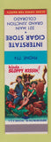 Matchbook Cover Interstate Cigar Store Grand Junction Colorado hillbilly SAMPLE