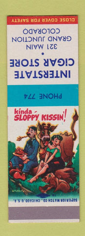Matchbook Cover Interstate Cigar Store Grand Junction Colorado hillbilly SAMPLE