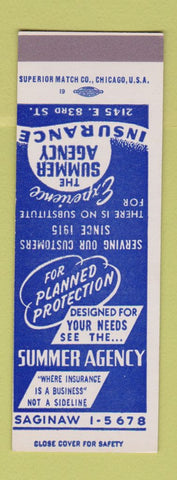 Matchbook Cover - Summer Insurance SAMPLE