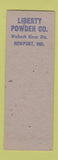 Matchbook Cover - Liberty Powder Plant Newport IN SAMPLE