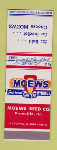 Matchbook Cover - Moews Corn Seed Granville IL SAMPLE