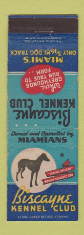 Matchbook Cover - Biscayne Kennel Club Miami FL Dog Racing