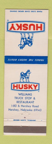 Matchbook Cover - Husky Williams Truck Stop oil gas Hershey NE