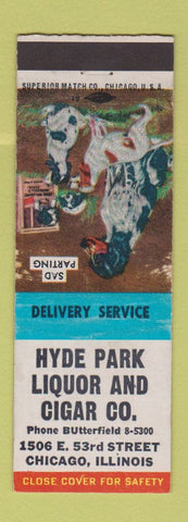 Matchbook Cover - Hyde Park Liquor Cigar Chicago IL WEAR