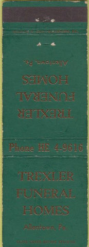 Matchbook Cover - Trexler Funeral Homes Allentown PA