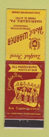Matchbook Cover - Hotel Warner Harrisburg PA