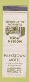 Matchbook Cover - Parkstown Motel New Castle PA WEAR