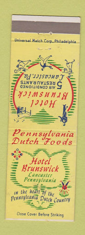 Matchbook Cover - Hotel Brunswick Lancaster PA