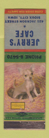 Matchbook Cover - Jerry's Cafe Sioux City IA Chihuahua  WEAR