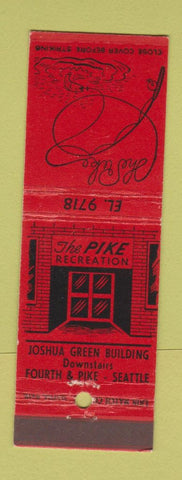 Matchbook Cover - Pike Recreation Seattle WA