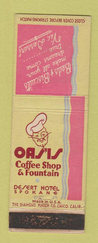 Matchbook Cover - Oasis Coffee Shop Desert Hotel Spokane WA WORN