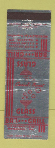 Matchbook Cover - Glass Bar Grill Pittsburgh PA WEAR