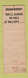 Matchbook Cover - Weller Appliance Philco TV Radio Mount Penn PA